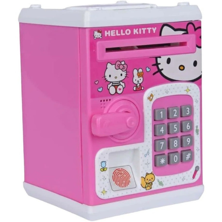 گاوصندوق اثر انگشتی رمز دار باتری خور طرح هلو کیتی مدل 3002