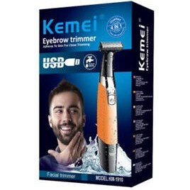 ماشین اصلاح کیمی مدل KM-1910 ضد آب با تیغه استیل و برش مستقیم