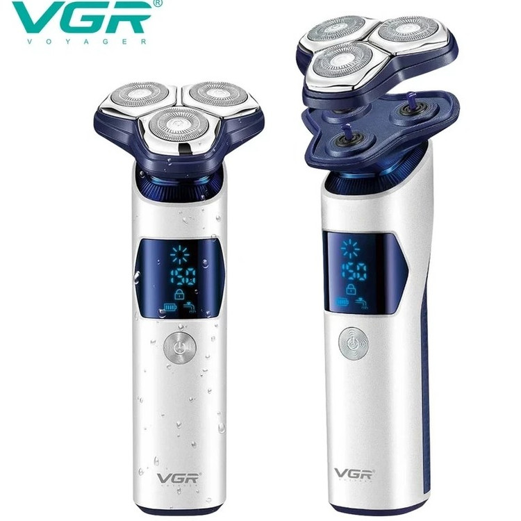 ماشین اصلاح وی جی آر مدل V-328 سه تیغ ضد آب با برش چرخشی