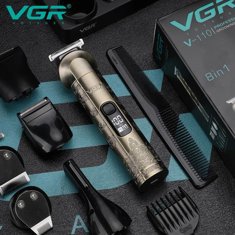 ماشین اصلاح وی جی آر مدل V-110 ۸ کاره ضد آب با برش مستقیم