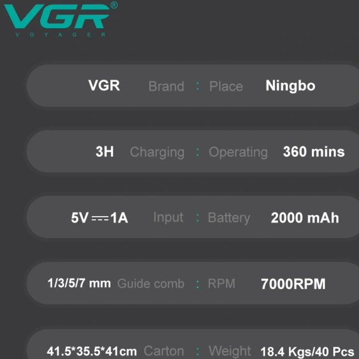 ماشین اصلاح سر و صورت وی جی آر مدل V-930