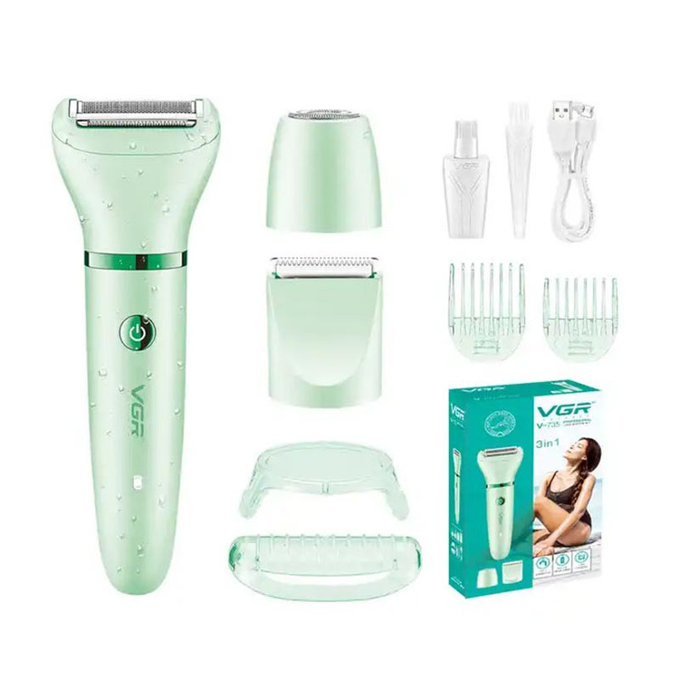 ست اصلاح وی جی آر مدل V-735 با تکنولوژی برش چرخشی ضد آب