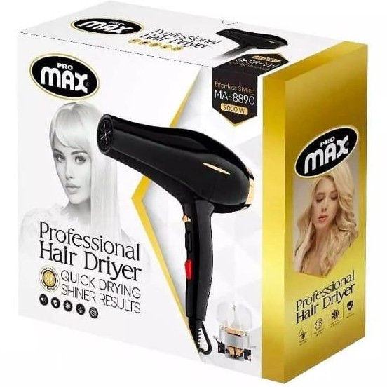 سشوار حرفهای پرومکس مدل MA-8890 ظرفیت ۹۰۰۰ وات با باد سرد