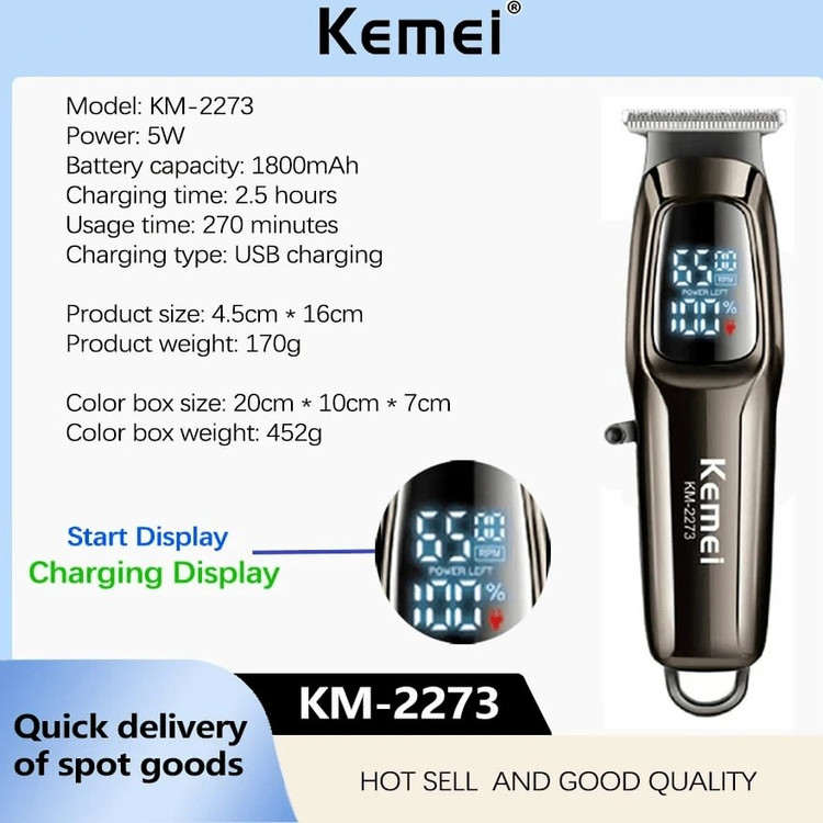 ماشین اصلاح کیمی مدل KM-2273 با تکنولوژی برش مستقیم و صفر زن