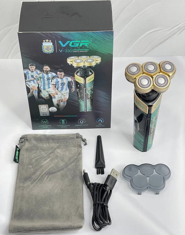 ماشین اصلاح وی جی آر مدل V-330 ضد آب با تیغه استیل